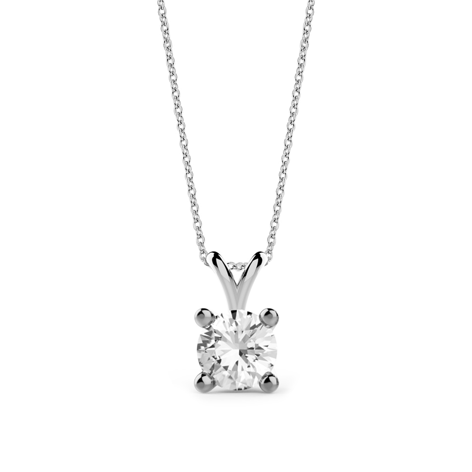Solid Gold 0.5 carat Diamond Solitaire Classic Necklace