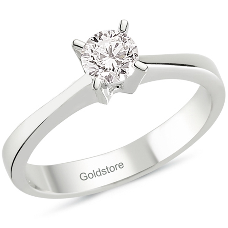 Solid Gold 0.4 ct Diamond Solitaire Ring