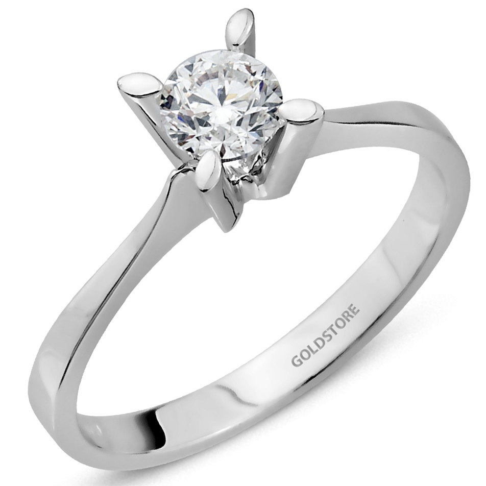 Solid Gold 0.5 ct Diamond Solitaire Classic Ring