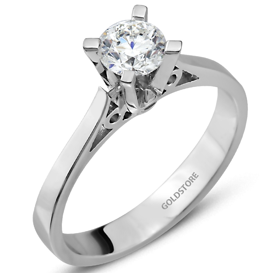 Solid Gold 0.64 ct Diamond Solitaire Classic Ring