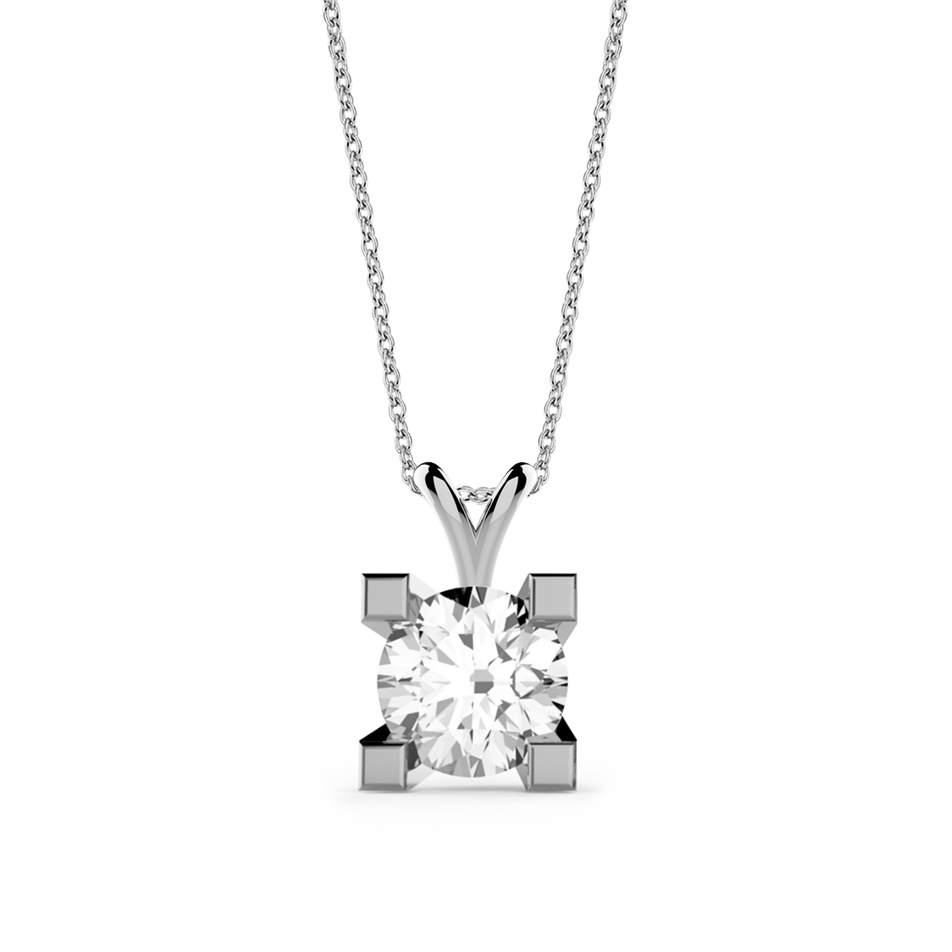 Solid Gold 0.7 carat Diamond Solitaire Classic Necklace