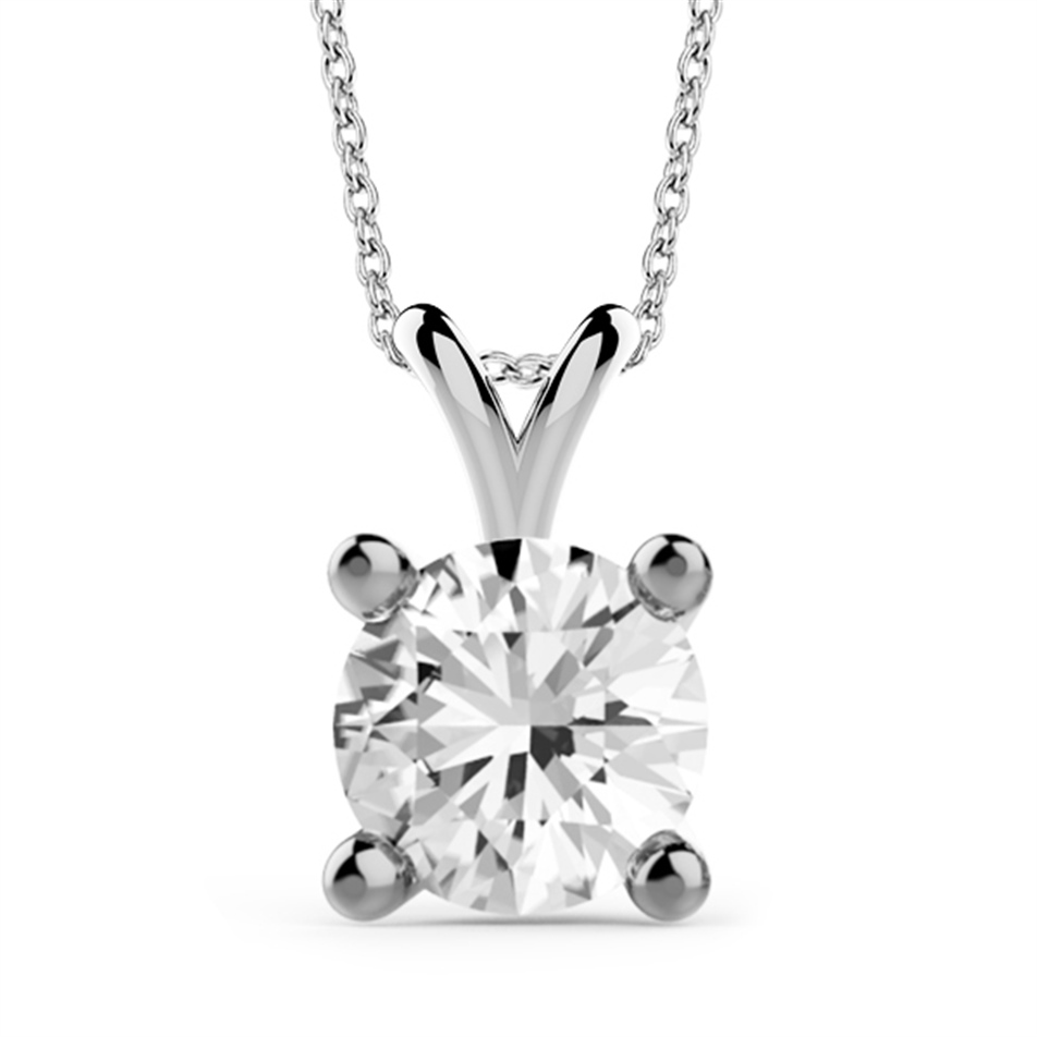 Solid Gold 0.7 carat Diamond Solitaire Classic Necklace
