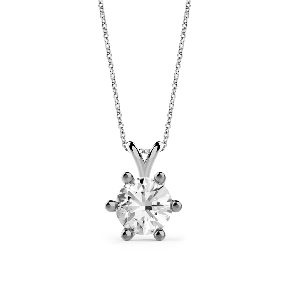 Solid Gold 0.7 carat Diamond Solitaire Classic Necklace