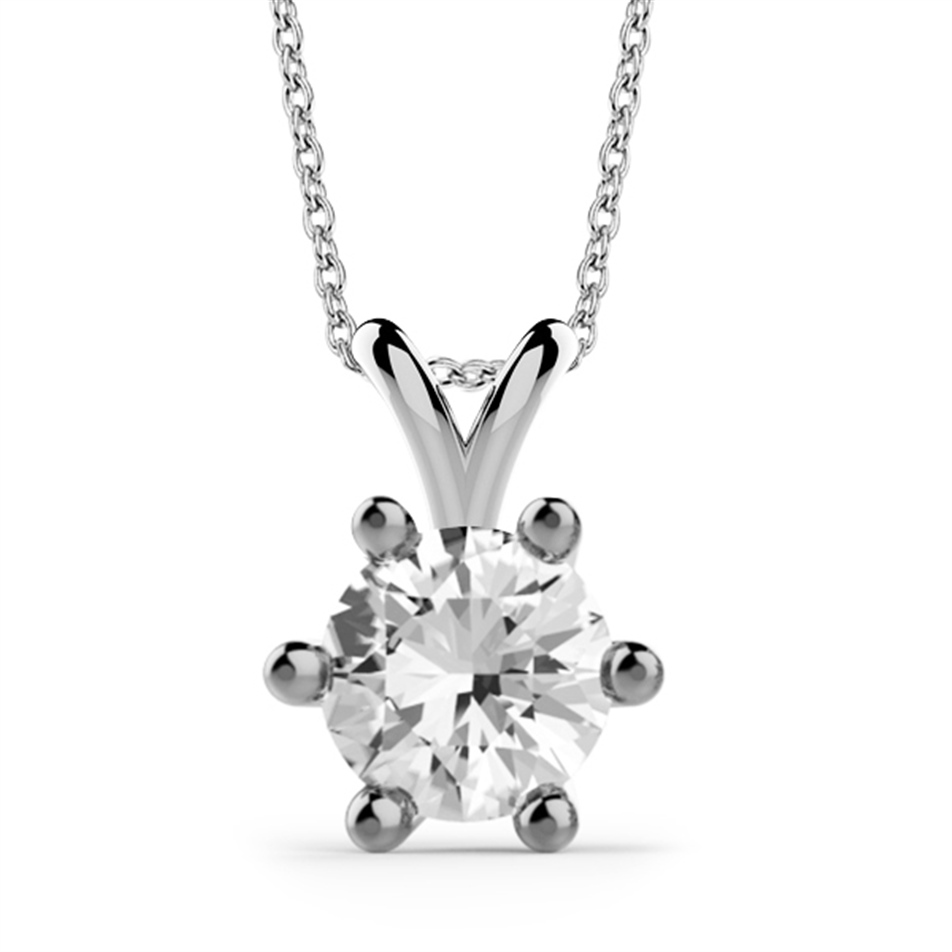 Solid Gold 0.7 carat Diamond Solitaire Classic Necklace