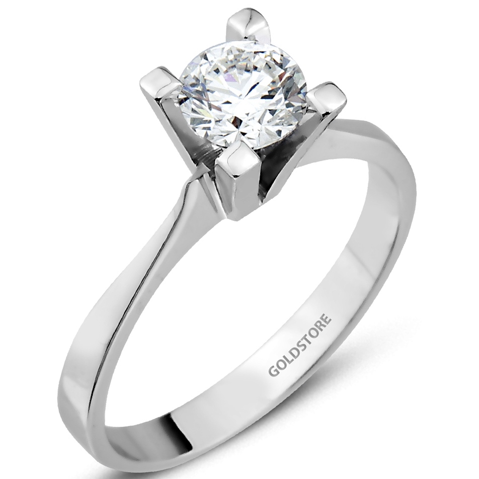 Solid Gold 0.7 ct Diamond Solitaire Ring