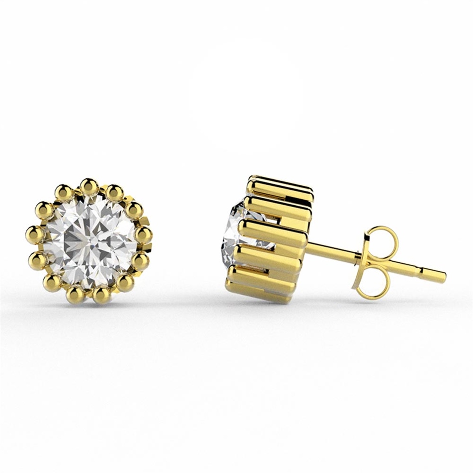 Goldstore-0.8 ct. Pırlanta Tektaş Küpe
