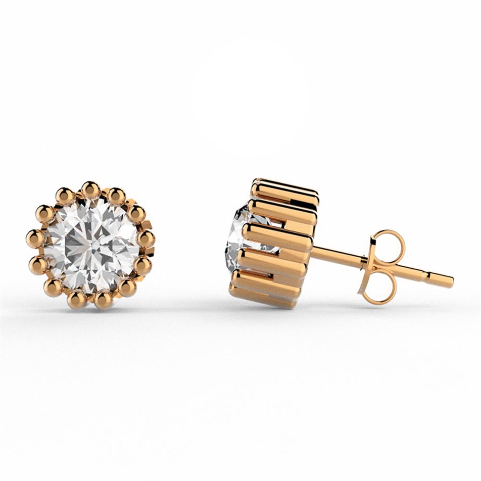 Goldstore-0.8 ct. Pırlanta Tektaş Küpe