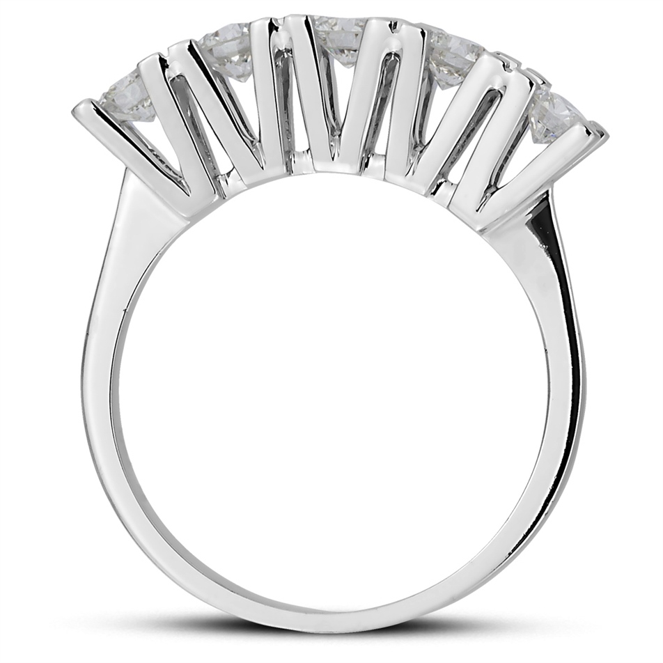 Solid Gold 0.82 ct Diamond Five Stone Ring