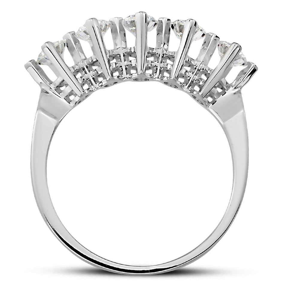 Solid Gold 0.97 ct Diamond Five Stone Ring