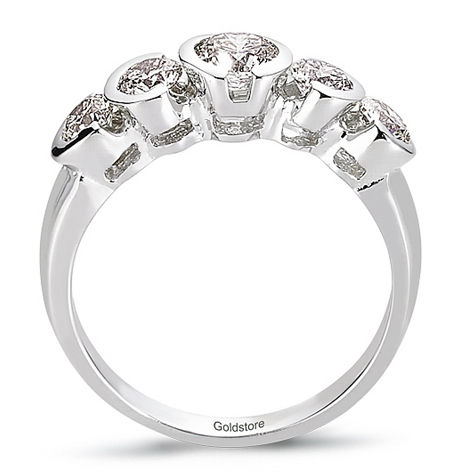 Solid Gold 1.11 carat Diamond Five Stone Ring