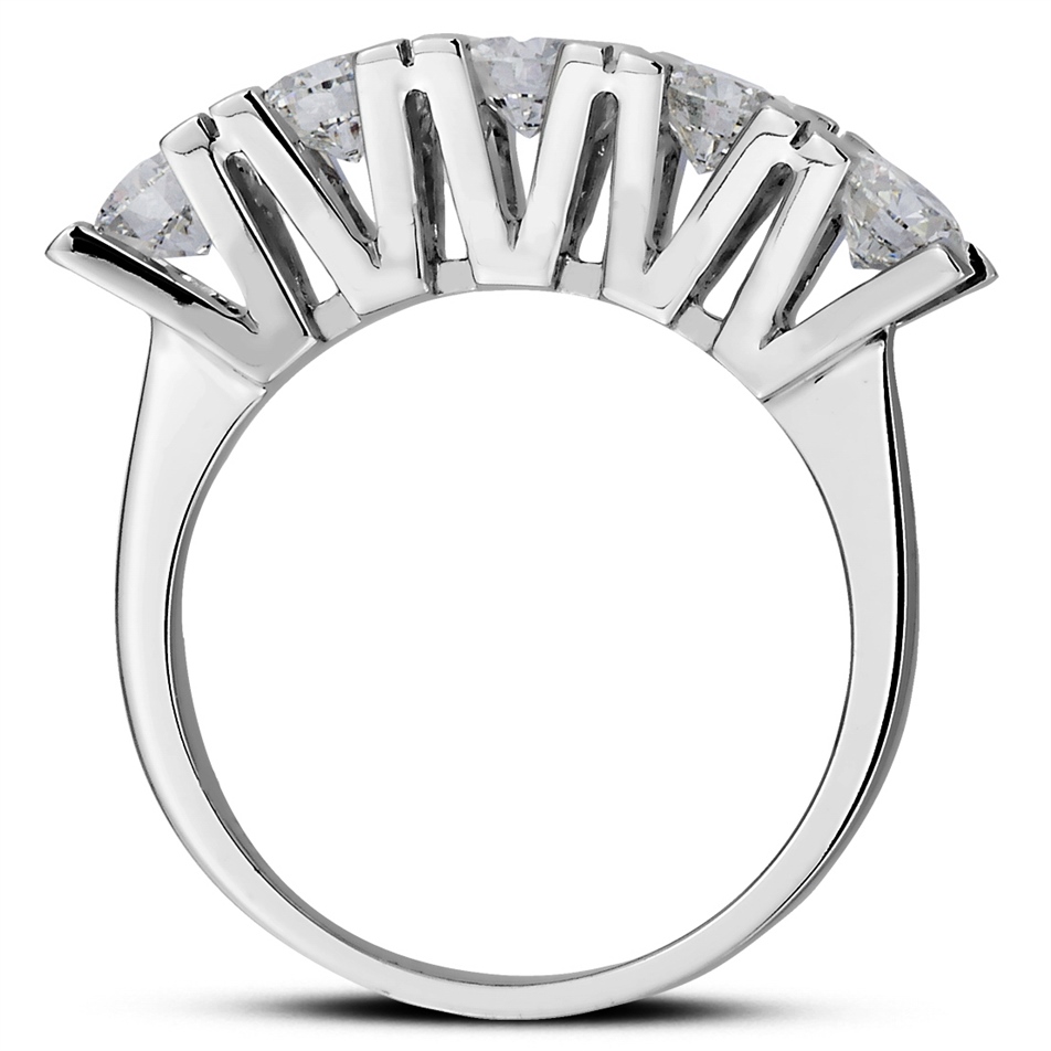 Solid Gold 1.58 ct Diamond Five Stone Ring