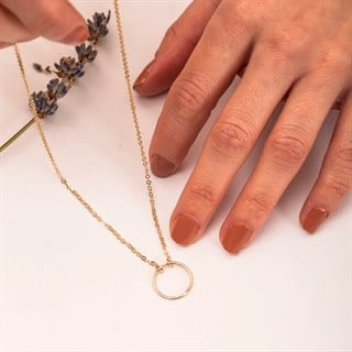 Solid Gold Open Circle Necklace