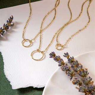 Solid Gold Open Circle Necklace