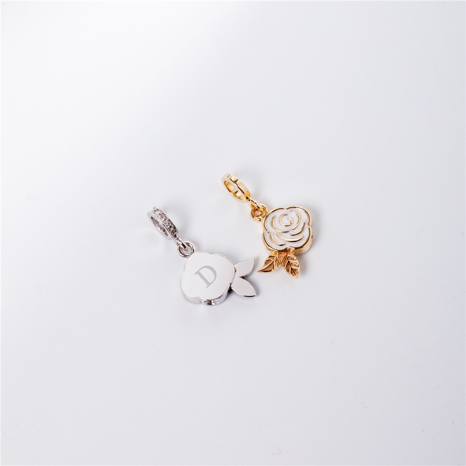 Solid Gold Rose Urn Pendant