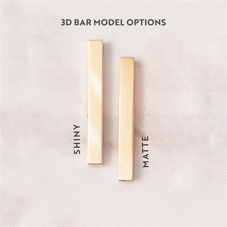 Solid Gold Horizontal Urn Bar Necklace