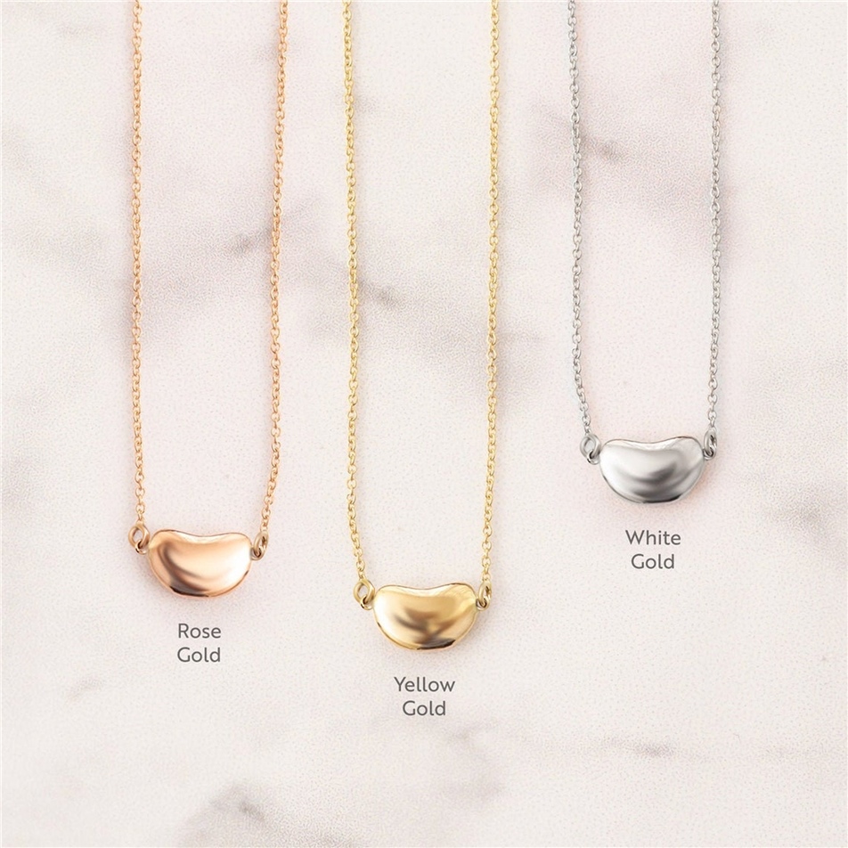 Solid Gold Little Bean Necklace
