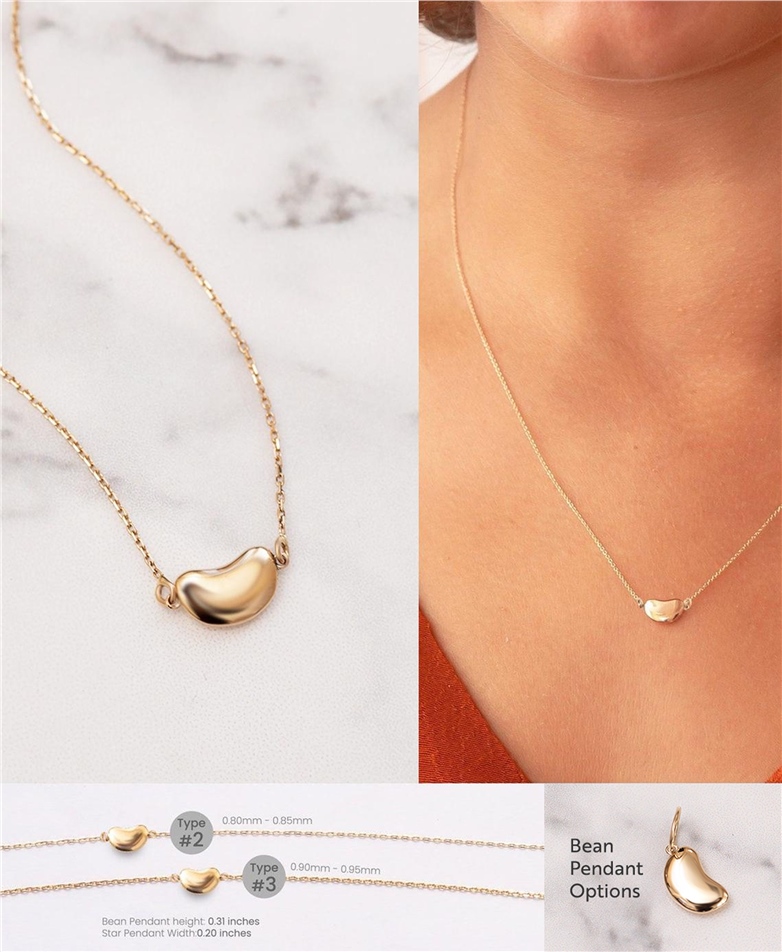 Solid Gold Little Bean Necklace