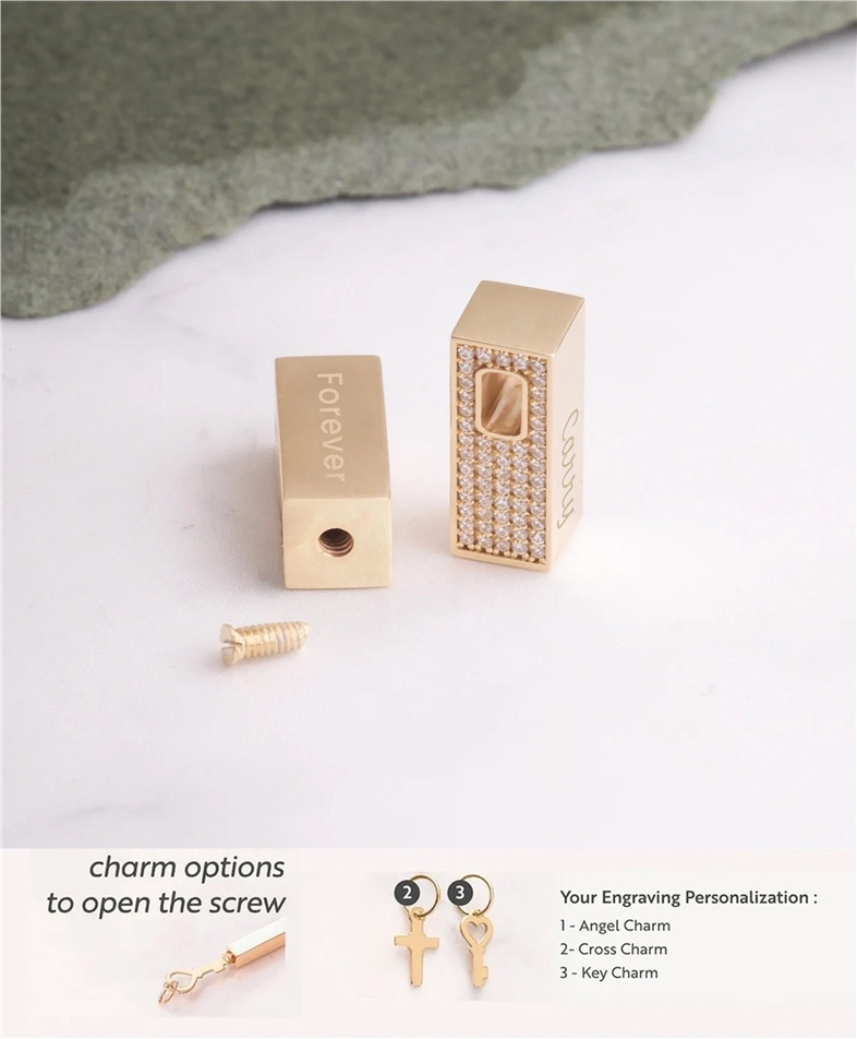 Solid Gold Micro Pave Diamond Urn Pendant