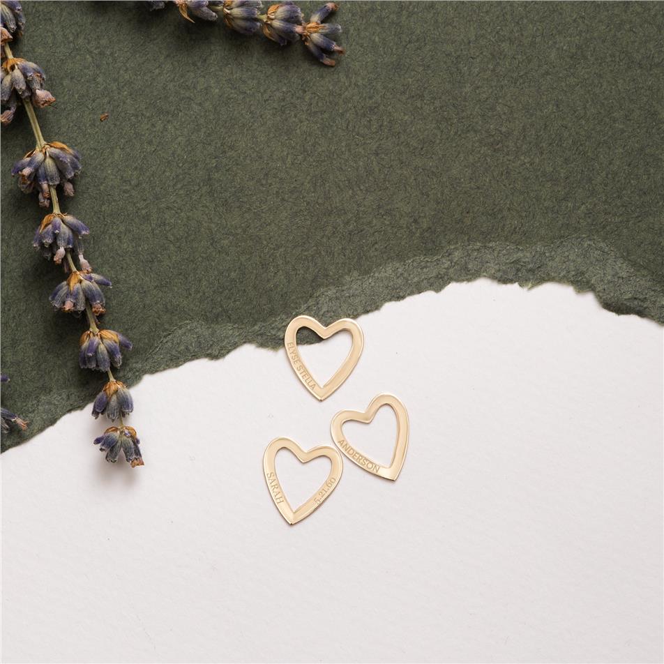 Solid Gold Open Heart Pendant