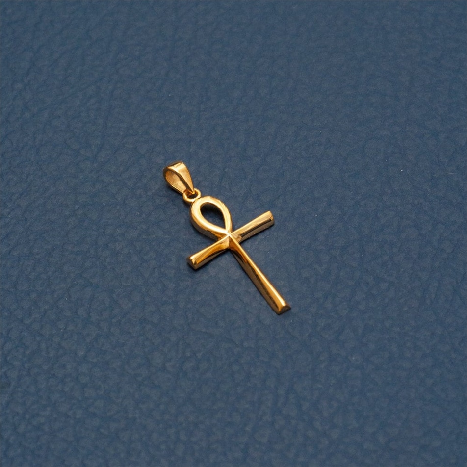 Solid Gold Ankh Cross Necklace