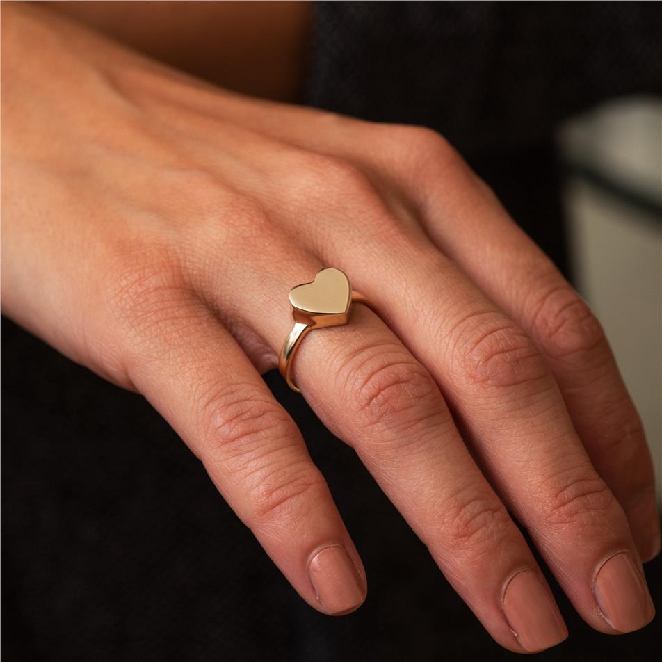 Solid Gold Heart Urn Ring