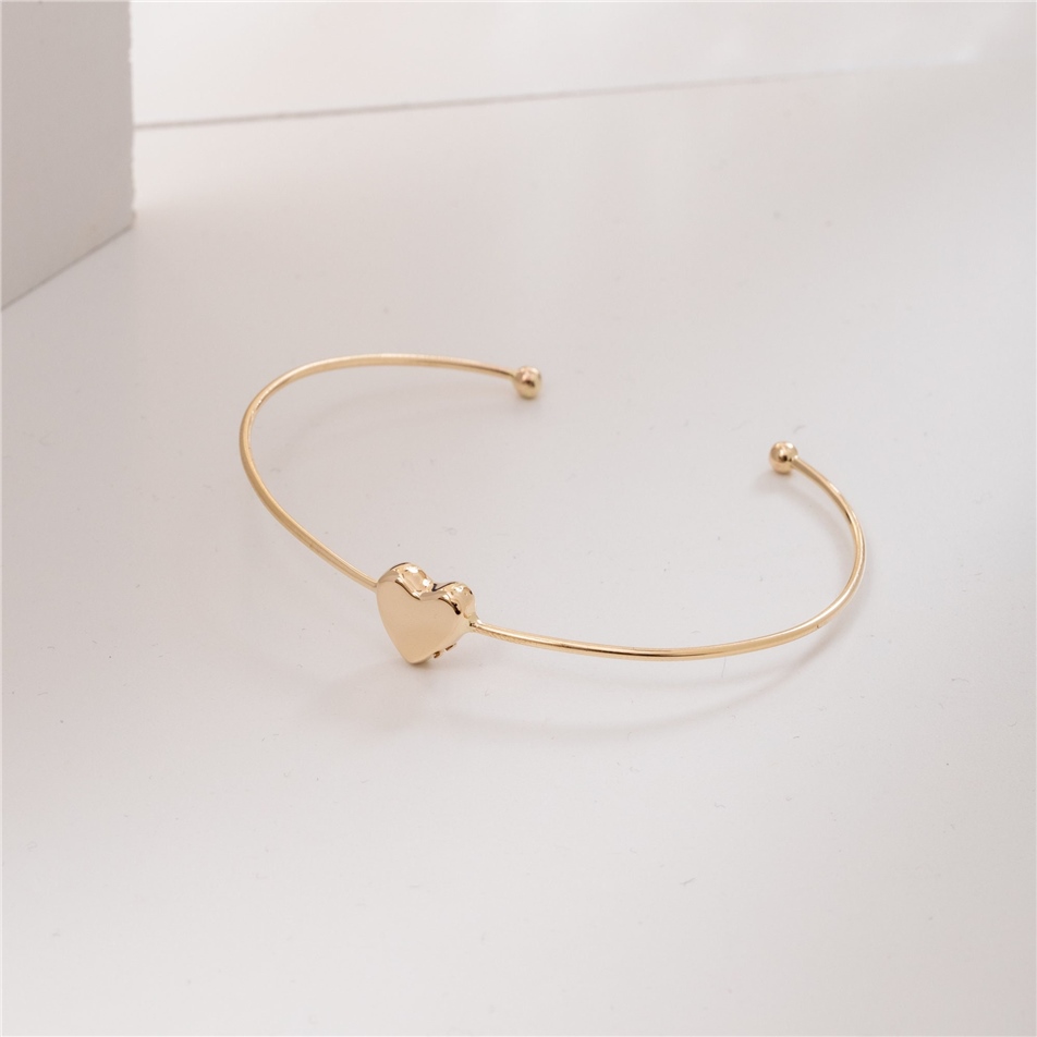 Solid Gold Heart Urn Bangle Bracelet