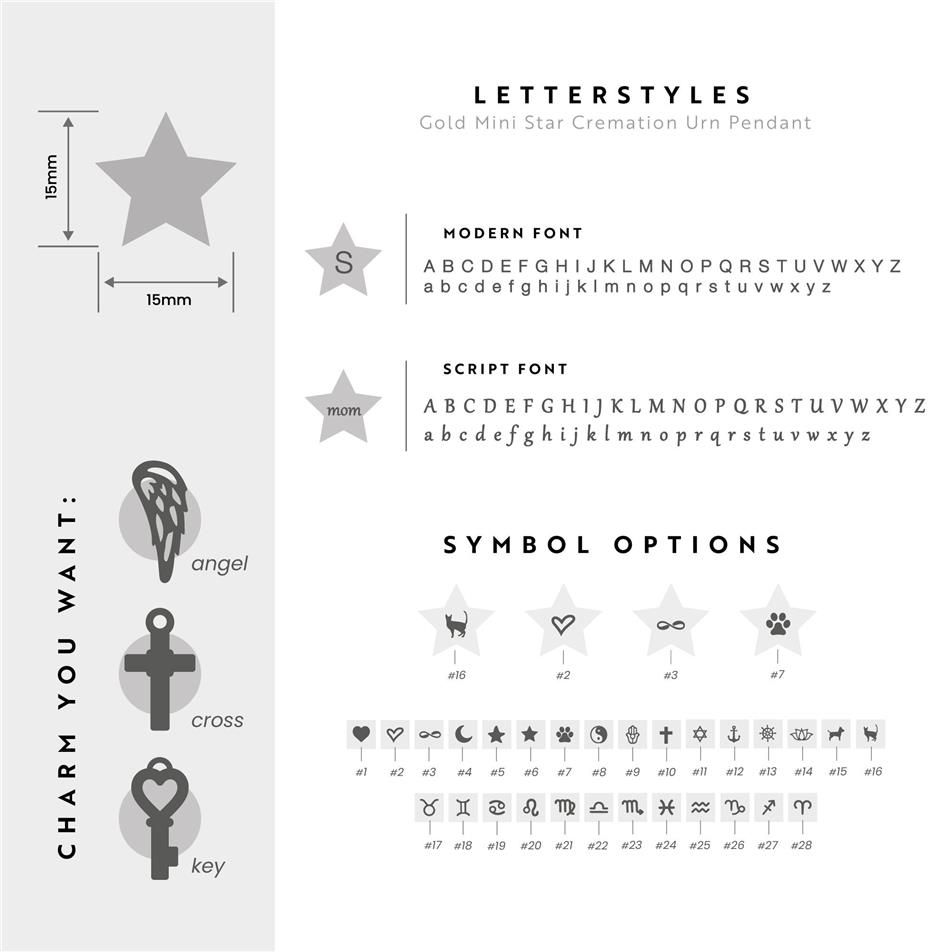 Solid Gold Mini Star Urn Pendant