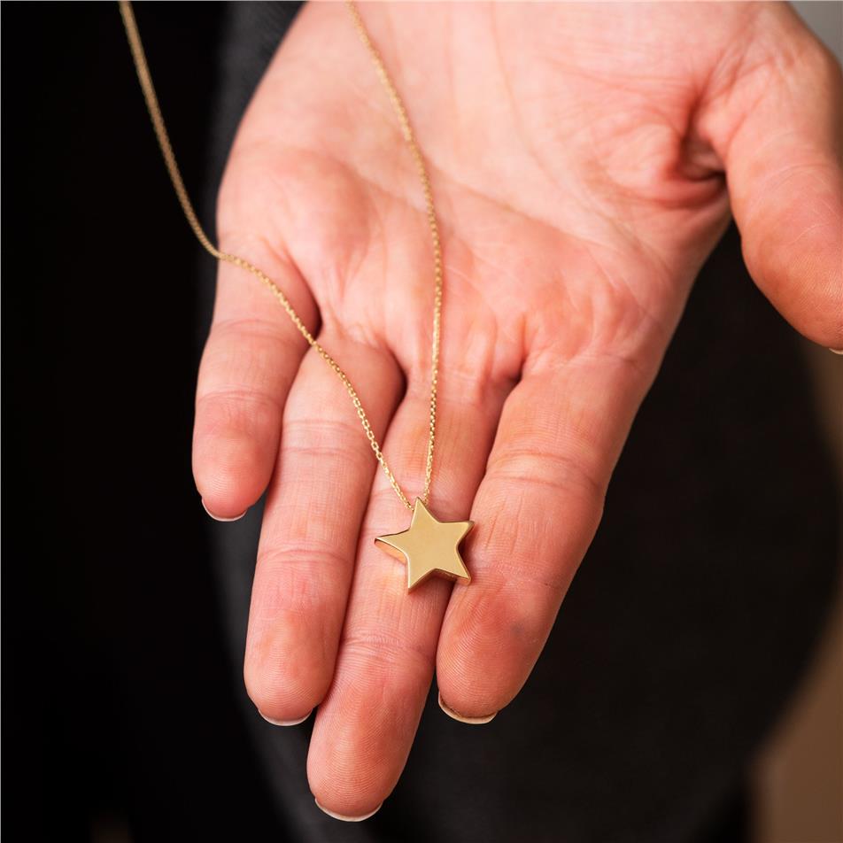 Solid Gold Mini Star Urn Pendant