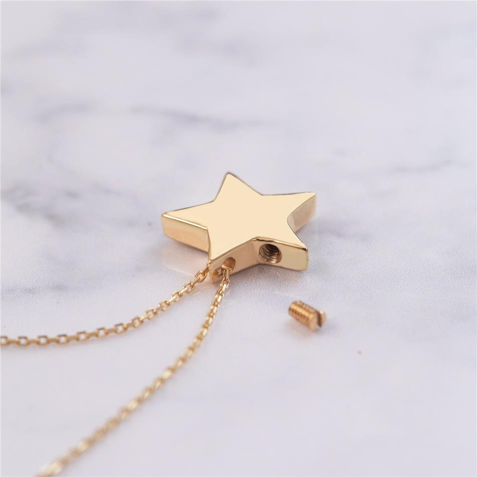 Solid Gold Mini Star Urn Pendant