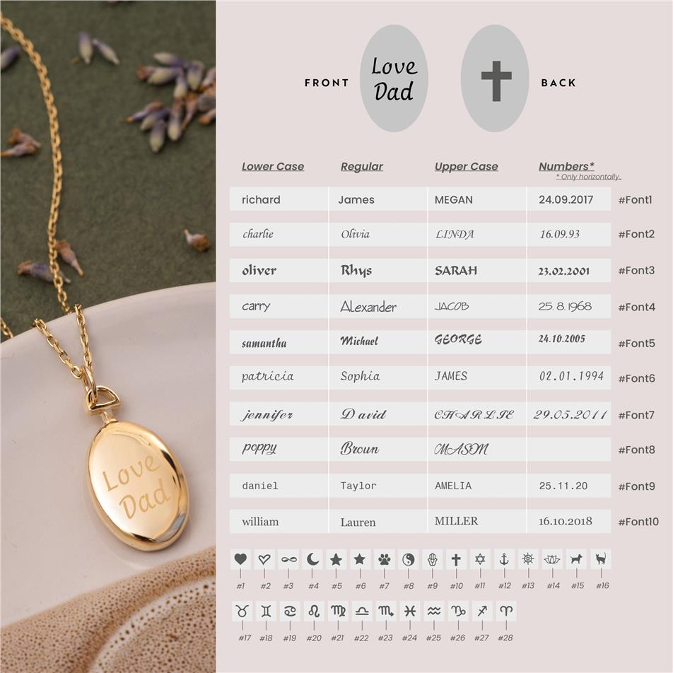 Solid Gold Oval Urn Pendant