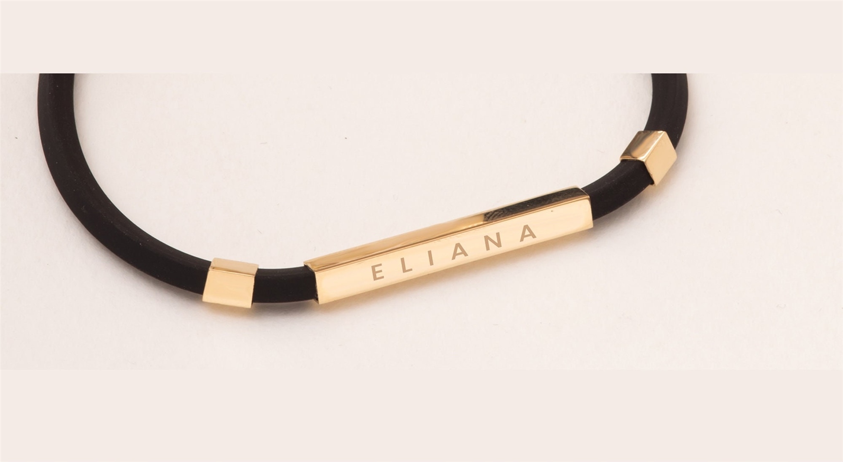 Solid Gold Personalized Bar Bracelet
