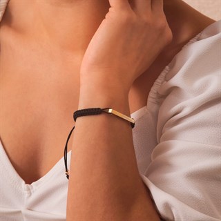 Solid Gold Bar Rope Custom Bracelet