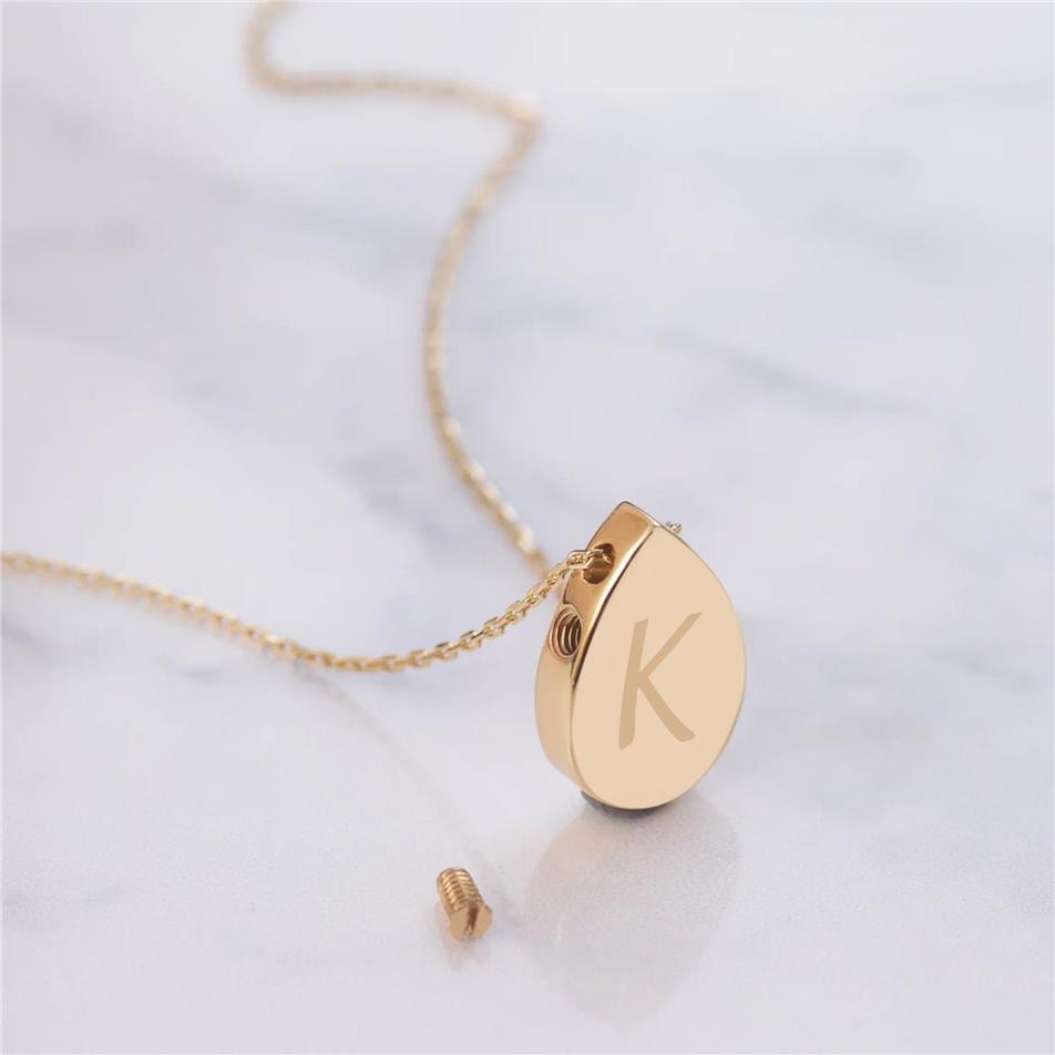 Solid Gold Tear Drop Urn Necklace