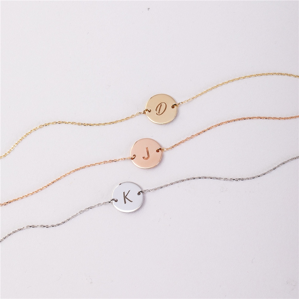 Solid Gold Custom Disc Bracelet