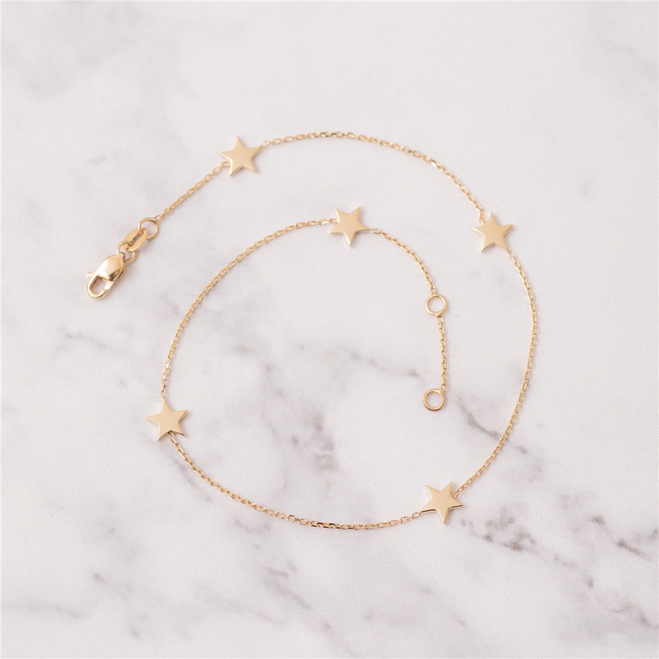 Solid Gold Star Bracelet