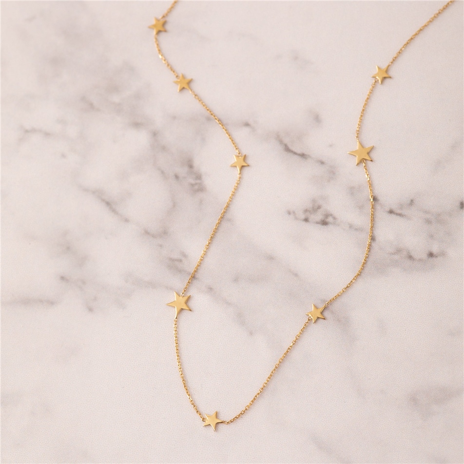 Solid Gold Mini Star Necklace