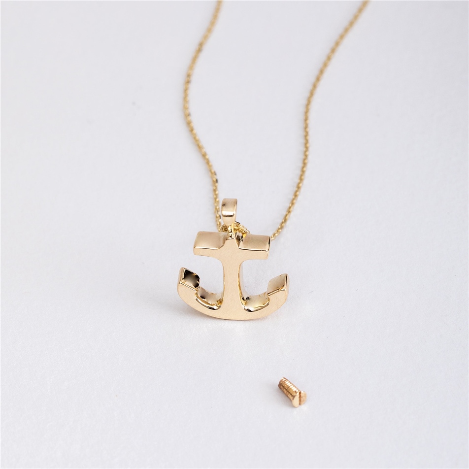 Solid Gold Anchor Urn Pendant