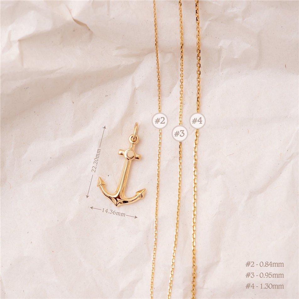 Solid Gold Anchor Necklace