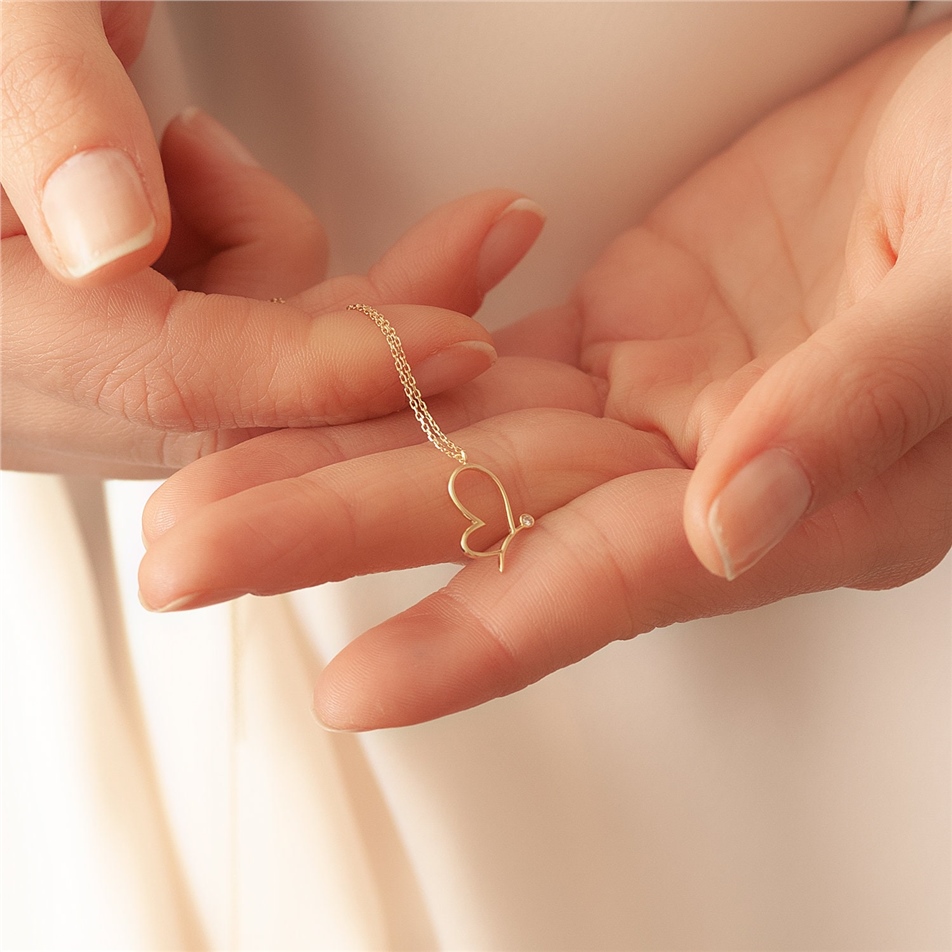 Solid Gold Diamond Butterfly Necklace