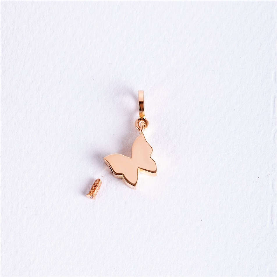 Solid Gold Butterfly Urn Necklace