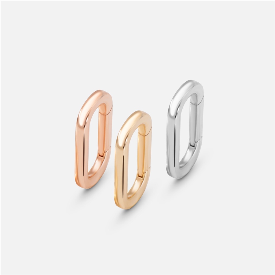 Solid Gold Oval Connector Ring Pendant