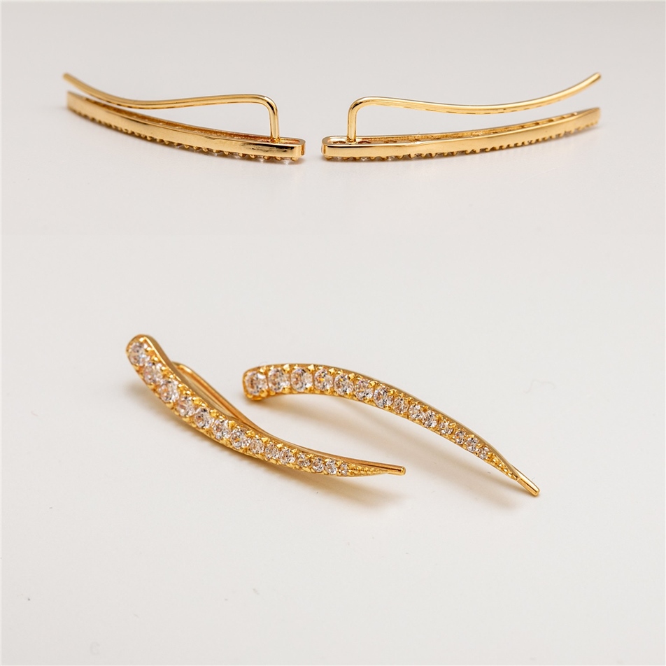 Solid Gold Diamond Climber Earring