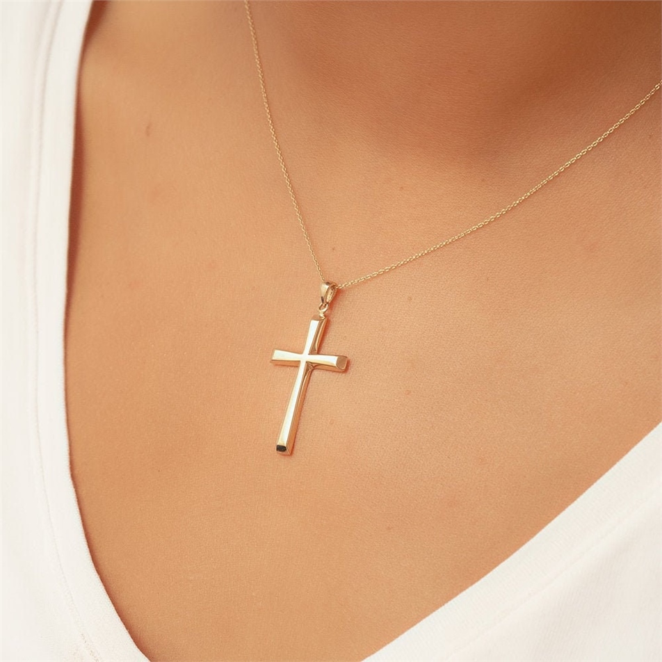 Solid Gold Cross Necklace