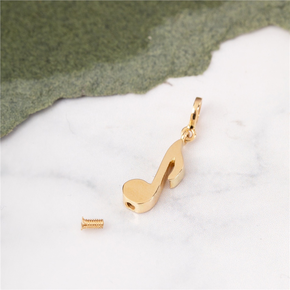 Solid Gold Music Note Urn Necklace