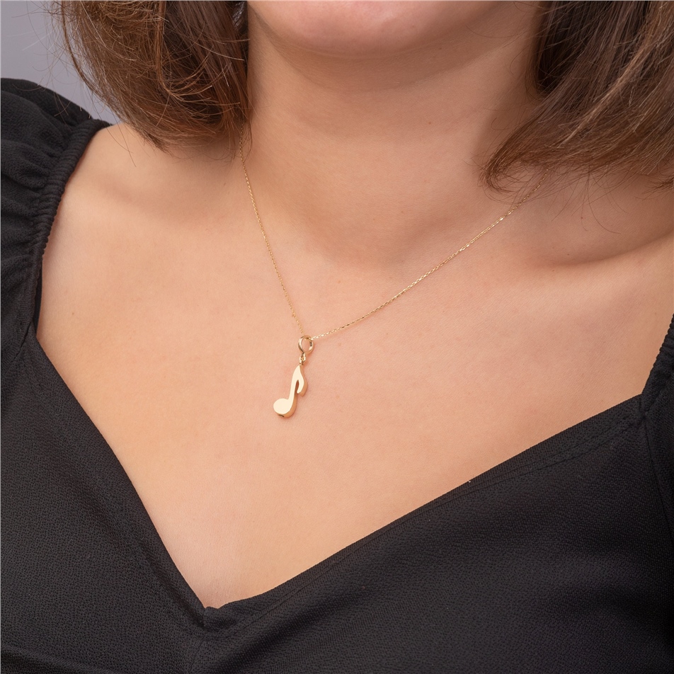 Solid Gold Music Note Urn Necklace