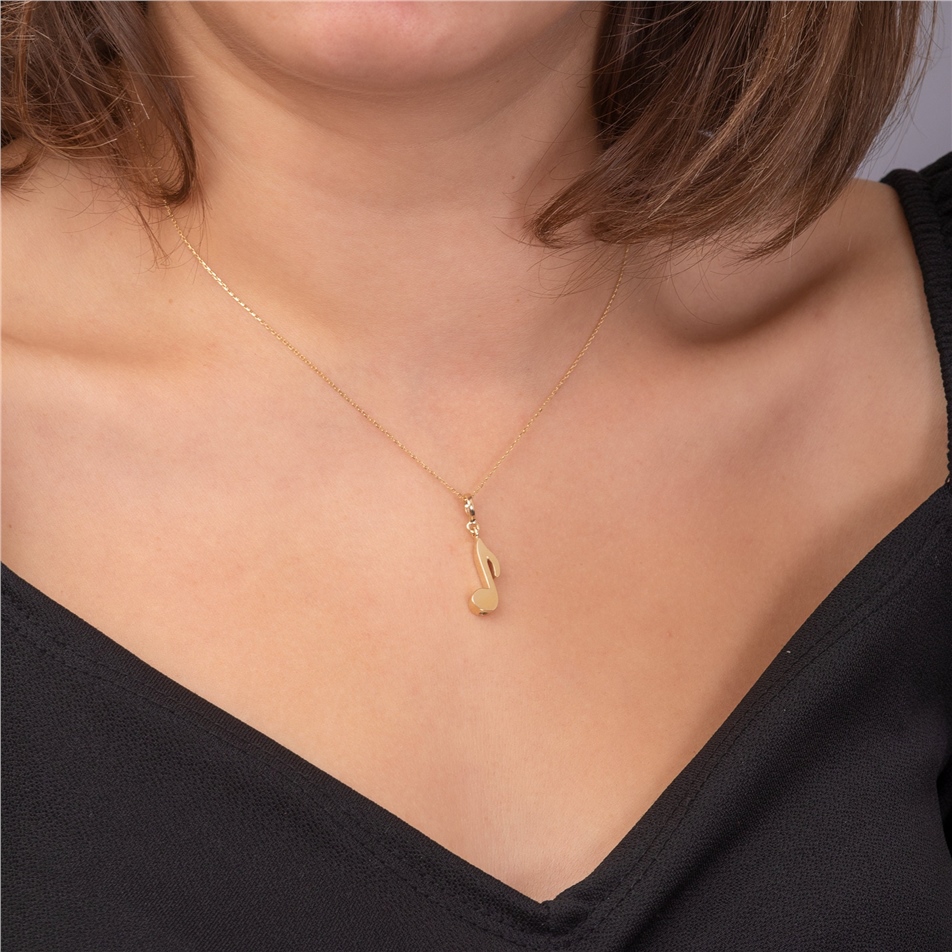 Solid Gold Music Note Urn Necklace
