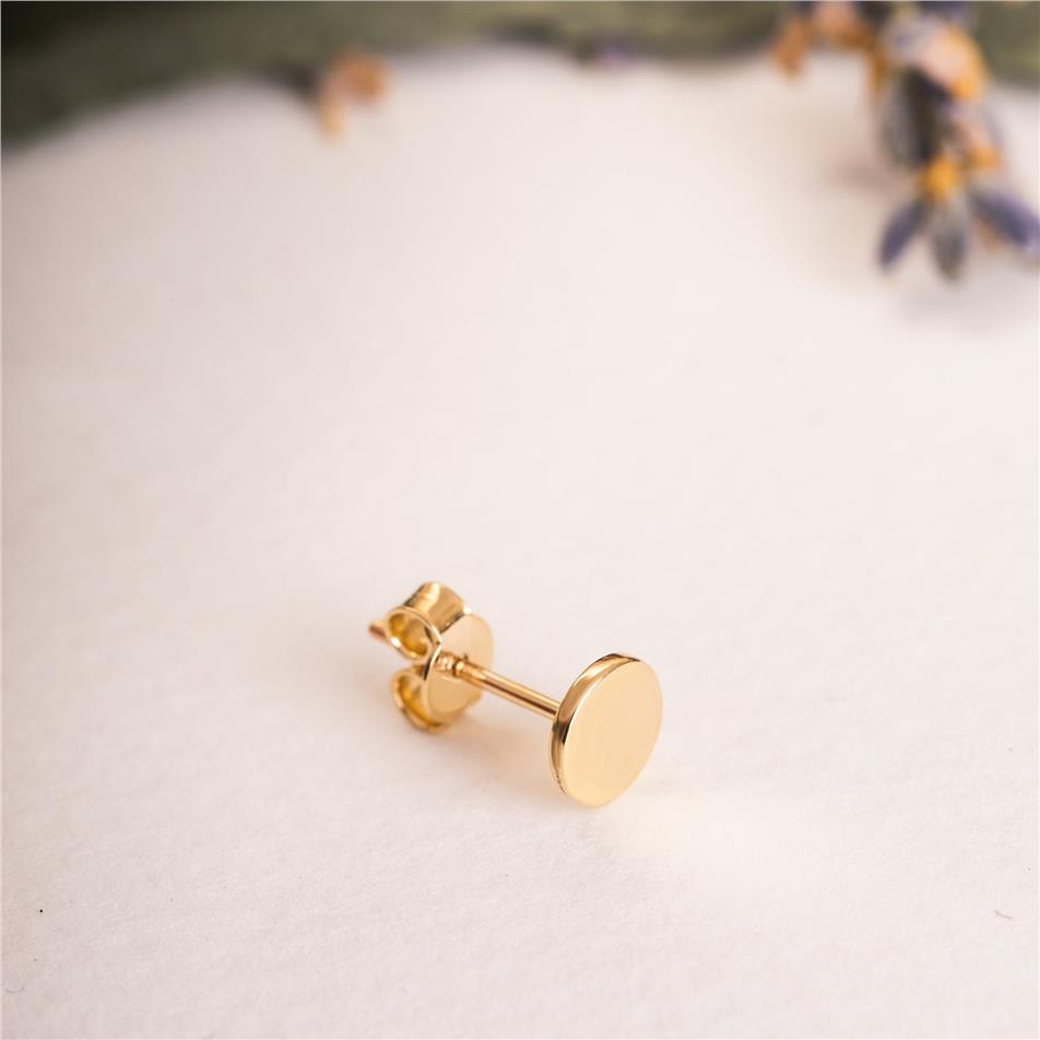 Solid Gold Circle Stud Earrings