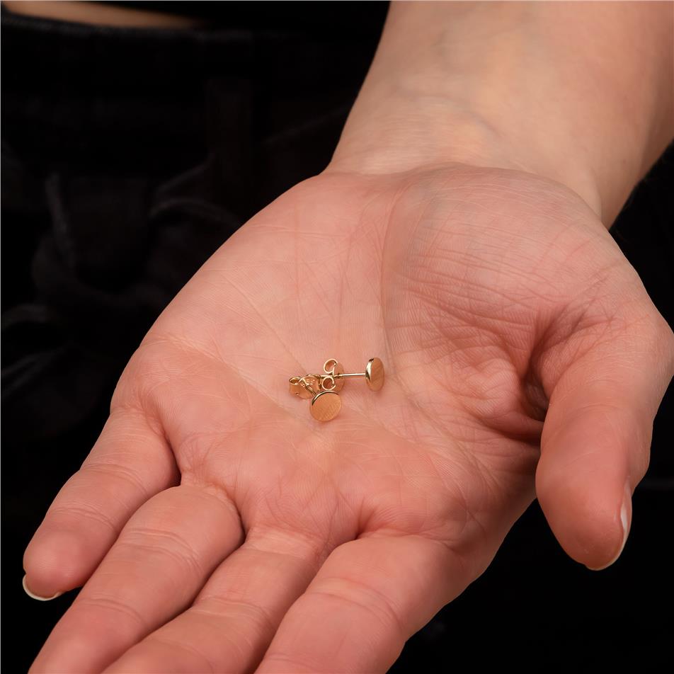 Solid Gold Circle Stud Earrings