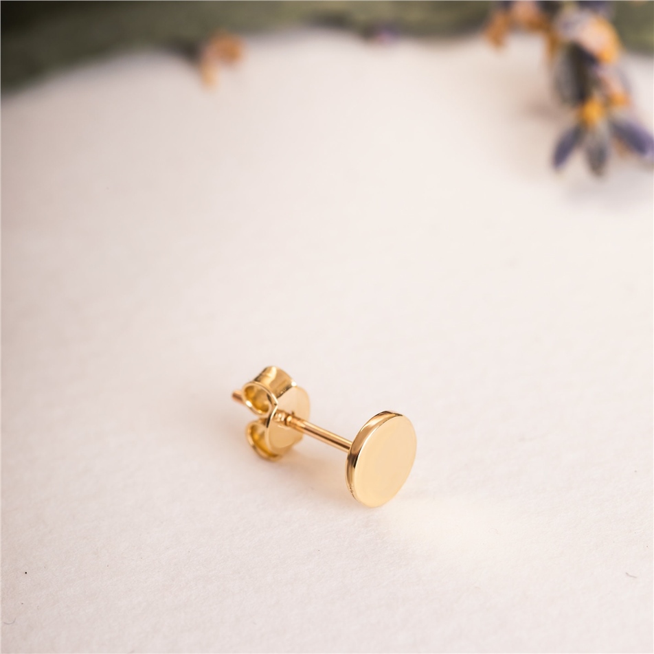 Solid Gold Geometric Stud Earrings