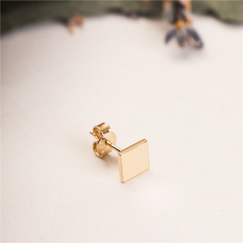 Solid Gold Geometric Stud Earrings